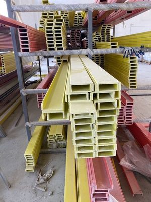 Fireproof 2 Inch Plastic FRP U Channel 4.5mm Thick ODM HIigh Tensile Strength