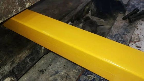 52mm FRP Pultruded Profiles Yellow Rectangular Tube Profile, applied in public facility and ladder etc.
